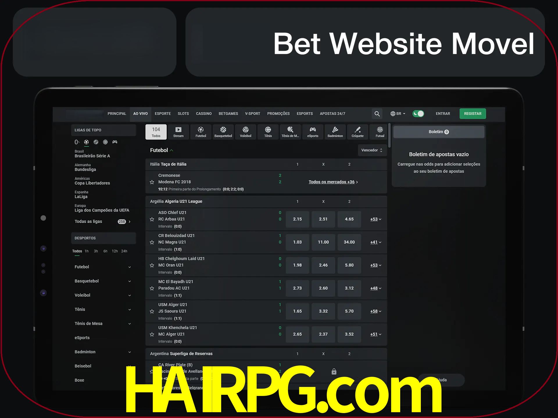 Use nosso website em qualquer dispositivo.